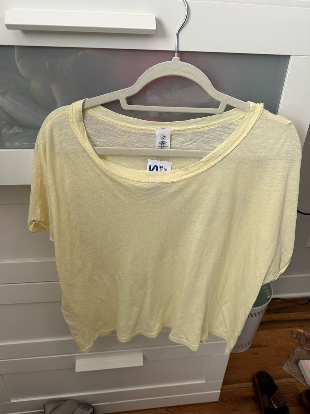 Light Yellow Linen-Blend Women's Tee